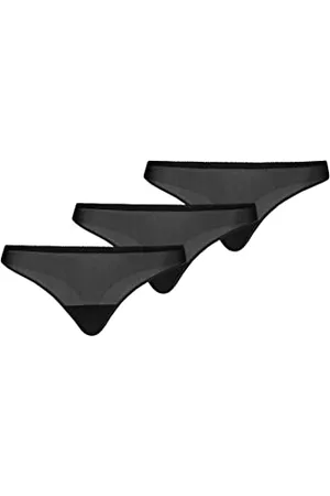 Teyli String Tanga Damen 3er Pack mit zarter verziert - Strings & Tangas für Damen aus Transparentem Mesh - Tange für Frauen S