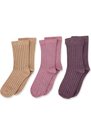 Minymo Unisex Kinder Wool - Rib 3-pack Wolle Socken, Orchid Haze, 27-30 EU