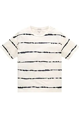 TOM TAILOR Mädchen Kinder Oversized T-Shirt mit Batikstreifen 1035127, Weiß, 128