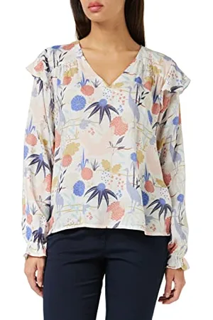 Mustang Damen Style Emma Ruffle AOP Bluse, , 44
