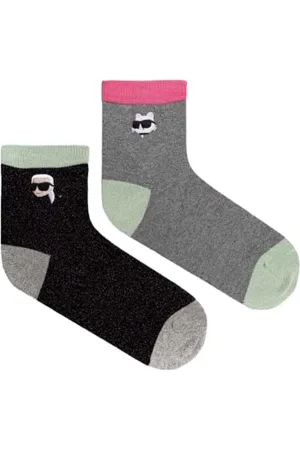 Karl Lagerfeld Damen K/Ikonik 2.0 Glitzer Socken (2er Pack) One size