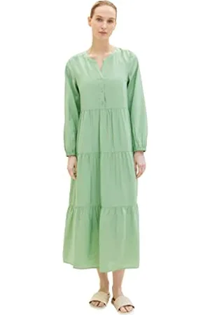 TOM TAILOR Damen 1035230 Maxikleid mit Volant, , 40