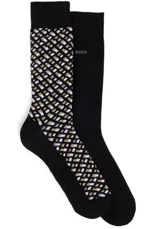 HUGO BOSS Herren 2p Rs Monogram Cc REGULAR_SOCKS, Black1, 39-42