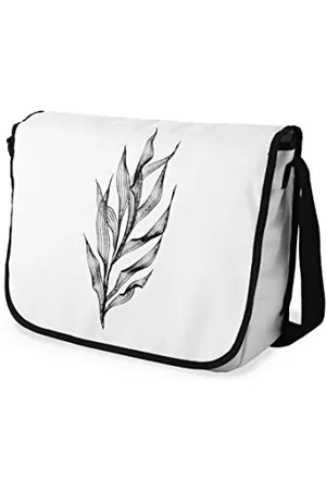 Bonamaison Le Jardin du Lin Digital Bedruckte Messenger Schultaschen mit Schwarzem Riemen für Mädchen und Jungen, Zurück zur Schule, Kuriertaschen für Schüler, Umhängetaschen, Größe: 29x36 Cm