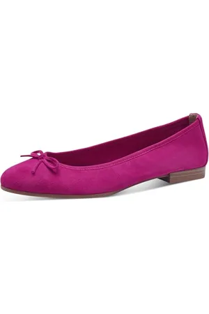 Tamaris Damen Klassische Ballerinas, Frauen Flats,Sommerschuhe,Slipper,Ballerina-Schuhe,Ballett-Schuhe,Ballet-Flats,Ausgehschuhe,Fuxia,38 EU