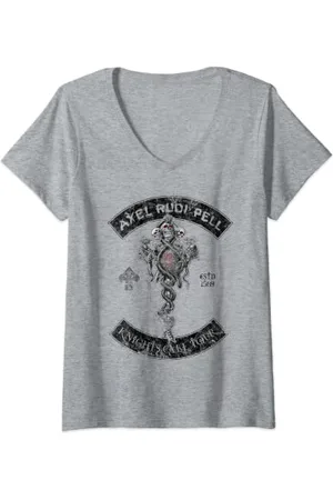 Axel Rudi Pell Damen Knights Call Tour Biker-Shirt T-Shirt mit V-Ausschnitt