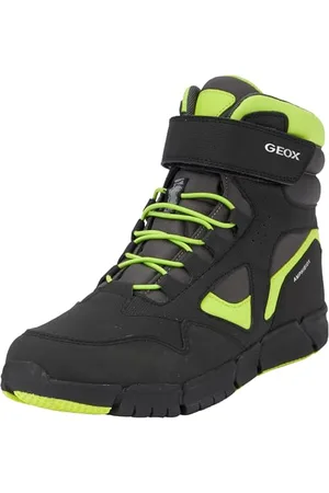 Geox Herren J FLEXYPER Boy B ABX Ankle Boot, Black/Lime, 37 EU