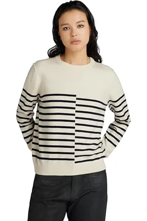 G-Star RAW Damen Broken Stripe Pullover, , L