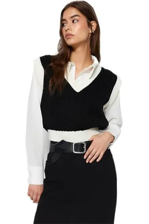 Trendyol Damen Haarzopf Null-Ärmel Regulär Pullover