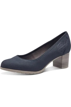 QS by s.Oliver Damen Pumps mit Blockabsatz Elegant, Blau , 38 EU