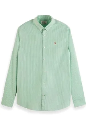 Scotch&Soda Herren Essential Oxford Stripe Shirt, Seafoam/White Stripe 7015, XXL EU
