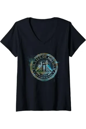 Batman Damen The City Of Gotham T-Shirt mit V-Ausschnitt