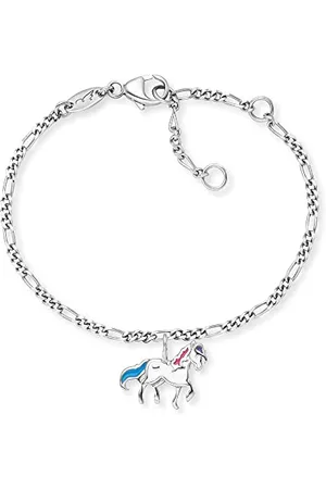 HERZENGEL Mädchen Armband für Kinder aus Sterling-Silber mit einem bunten Pony aus Emaille - Karabinerverschluss - längenverstellbar - nickelfrei