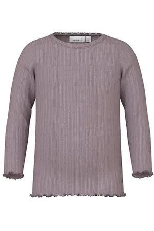 NAME IT Mädchen Nmfwossa Wool/Silk Rib Top Langarmshirt, , 86 EU