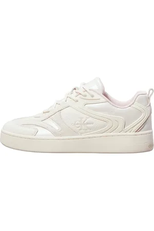 Calvin Klein Jeans BASKET CUPSOLE LOW ML MIX Turnschuhe Damen, Weiß (Creamy White/Peach Whip), 38 EU