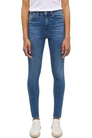 Mustang Damen Jeans Georgia Super Skinny Fit - Blau - Medium Blue Denim W24-W34, Größe:27W / 34L, Farbvariante:Medium Blue Denim 5000-682