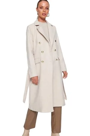 Trendyol Damen Gerade Lange Ärmel Tailliert Mantel Coat, , 40 EU