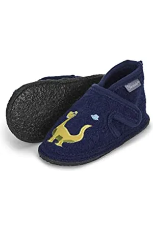 Sterntaler Baby Jungen Hausschuhe Baby Hausschuhe Dino Babyschuh - Hausschuhhe Baby - Low-Top Babyschuh mit Kunststoff Sohle - , 18
