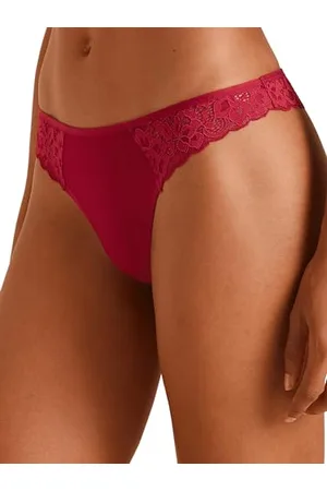Calida Natural Comfort Lace String Damen, niedrig geschnitten, aus hochwertiger Supima-Baumwolle, mit Spitzendetails