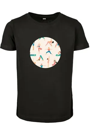 Mister Tee Unisex Kinder MTK138-Kids Yoga Girls Short Sleeve Tee T-Shirt, Black, 122/128