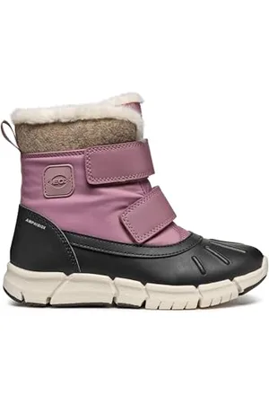 Geox J FLEXYPER Girl B AB Snow Boot, DK Rose/Black, 33 EU