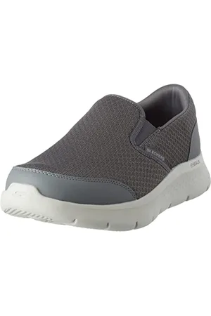 Skechers Herren 216485 Gry Sneaker, Graues Textil, graues Leder, Grauer Besatz, 41 EU