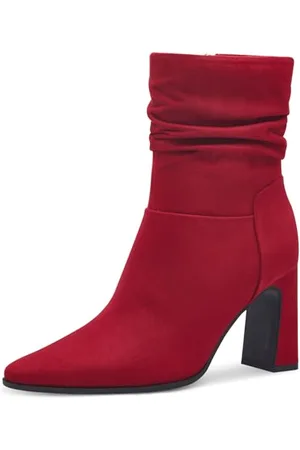 Marco Tozzi Damen Stiefeletten mit Absatz Spitz Elegant, Rot (Dk.Red), 38 EU