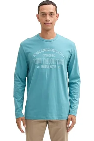 TOM TAILOR Herren Basic Longsleeve mit Logoprint, , XXXL