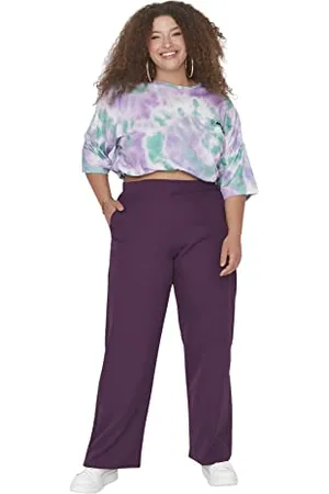 Trendyol Frau Hoher Bund Wide Leg Straight Hosen in großen Größen