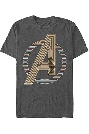 Marvel Unisex Classic Neon Avengers Icon Organic Short Sleeve T-shirt, , XXL