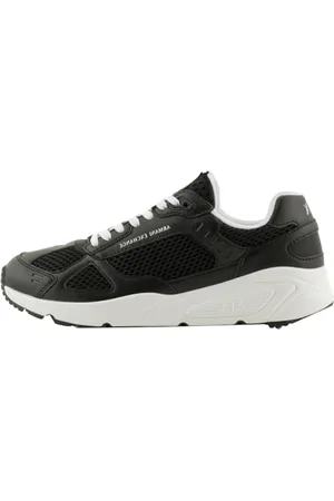 Armani Exchange Herren Bronx, PU Inserts, White Laces Sneaker, Black, 42.5 EU