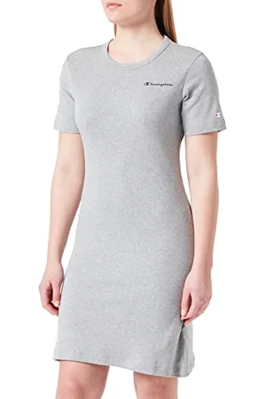 Champion Damen Legacy American Classics Soft Cotton 1x1 Rib Small Logo Slim Kleid, , L