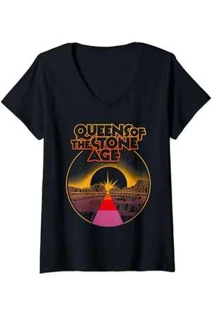 Queens Of The Stone Age Damen Offizielle Desert Sun T-Shirt mit V-Ausschnitt