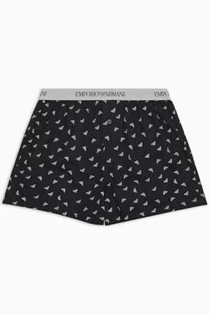 Emporio Armani Herren Loungewear Yarn Dyed Woven Pyjamas Boxer Briefs, , M