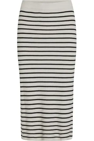 VILA VIZICHA Striped MIDI Knit Skirt