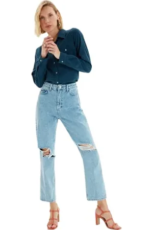 Trendyol Damen High Waist Straight Jeans, , 40