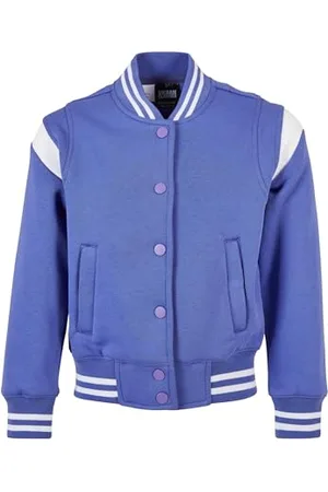 Urban classics Mädchen Girls Inset College Sweat Jacket Jacke, purpleday/White, 110/116