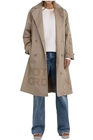 Replay Damen Trenchcoat Knielang, (Braun), L