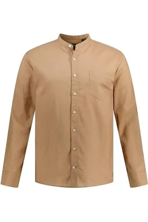 JP 1880 Herren große Größen Übergrößen Menswear L-8XL Hemd, Langarm, Leinenmix, Stehkragen, Modern Fit L 790394328-L