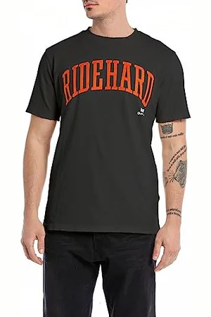 Replay Herren T-Shirt Kurzarm Rundhalsausschnitt Ridehard, (Blau), S