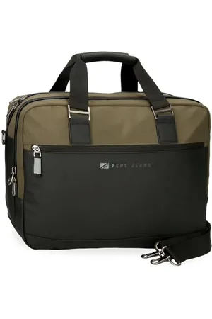 Pepe Jeans Jarvis Umhängetasche für Tablet, Schwarz, 23 x 27 x 7 cm, Polyester mit Details aus Kunstleder