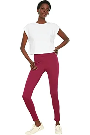 Trendyol Damen Hohe Taille Gestrickte Strumpfhose Leggings, , L EU