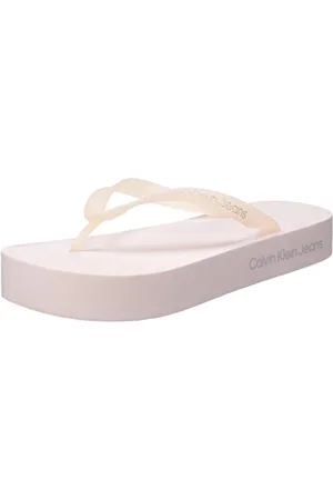 Calvin Klein Jeans Damen Flip Flops Badeschuhe, Rosa (Peach Blush/Oyster Mushroom), 39