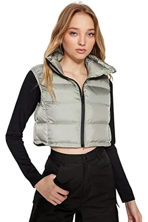 Trendyol Damen Lapel Collar Plain Regular Vest Sweater, , XS