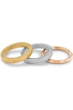Calvin Klein Set aus 3 Ringen für Damen Kollektion PLAYFUL REPETITION aus Edelstahl, Gelbgold und Roségold - 35000027C