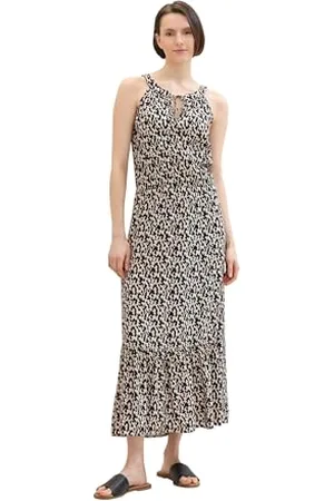 TOM TAILOR Damen Maxikleid , black small abstract design, 40