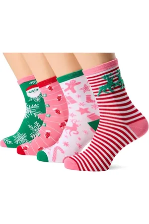 VERO MODA Damen Vmelf Socks 4-pack Xmas Socken, , Einheitsgröße
