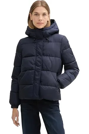 TOM TAILOR Damen Puffer Winterjacke mit Kapuze, , M