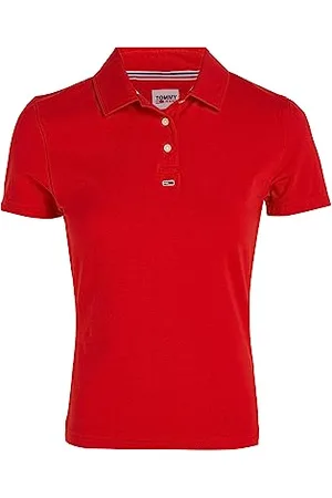 Tommy Hilfiger Tjw Bby Essential Ss Polo Kurzarm Poloshirts, Damen, (Deep Crimson), M