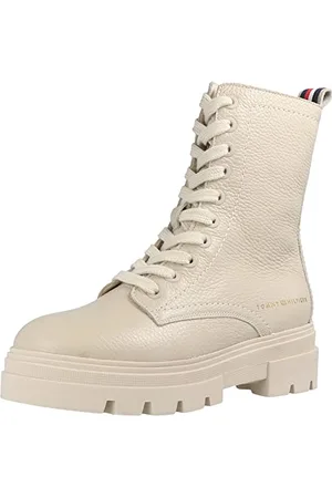 Tommy Hilfiger Damen Schuhe TH Warmlined Runner Sneaker Gefüttert aus Wildleder, Weiß (Ecru), 41 EU